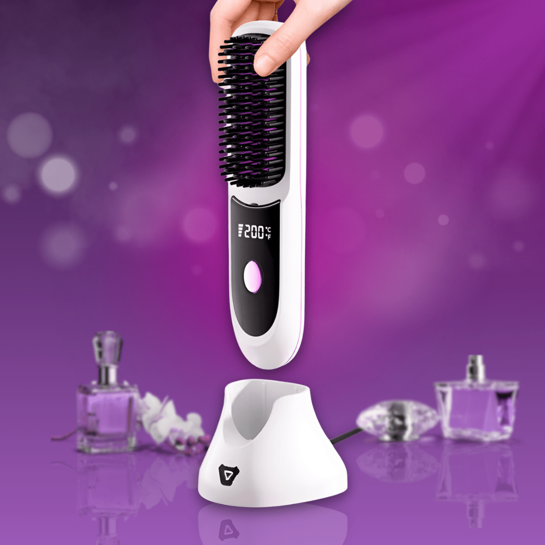 Бяла четка за изправяне на коса