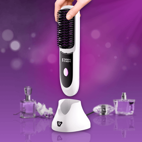 Бяла четка за изправяне на коса